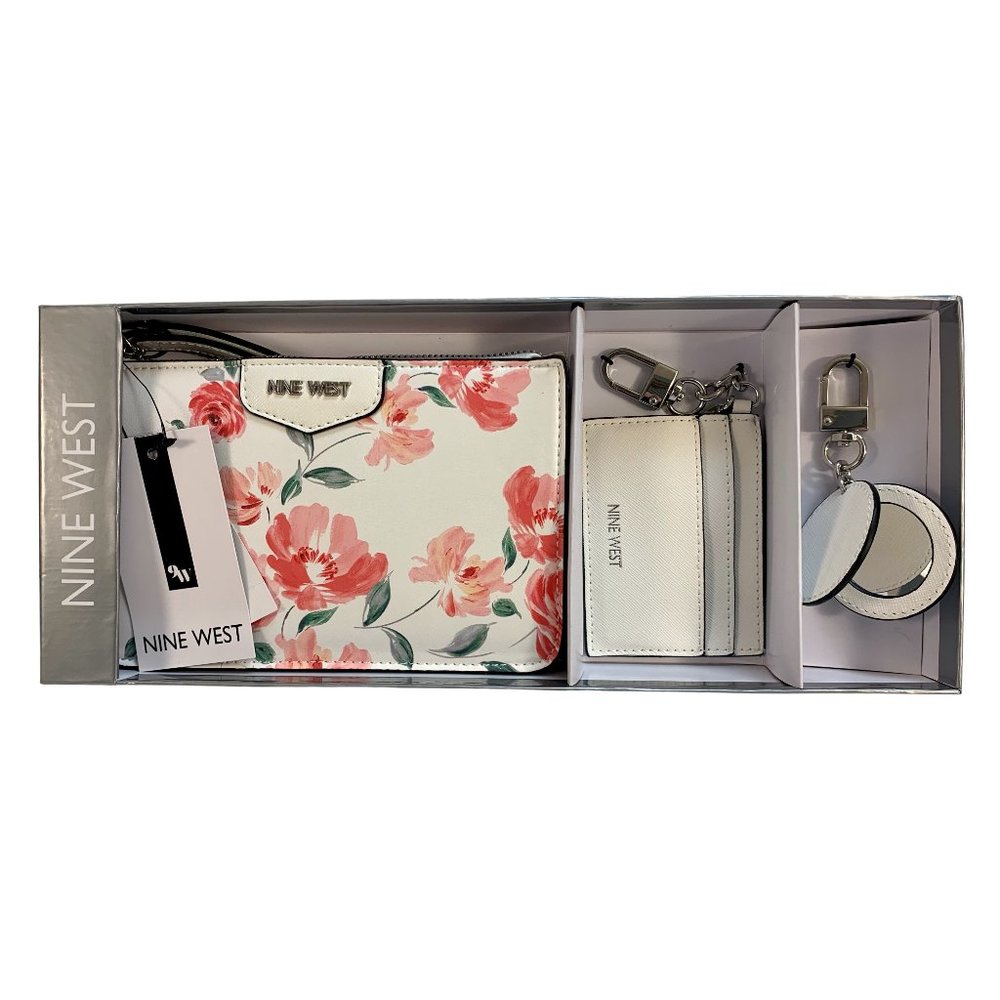 Nine West Hunny SLG 3 Piece Set Wristlet Floral - Picture 1 of 4